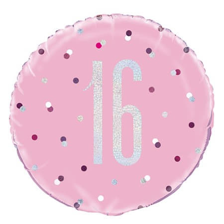 Pink Glitz Age 13 Balloon I 16th Birthday Party Decorations I My Dream Party Shop UK