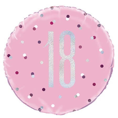 Pink Glitz Age 18 Balloon I Modern 18th Birthday Party Supplies I My Dream Party Shop UK