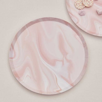 Pink Marble Print Plates I Pink Party Tableware I My Dream Party Shop