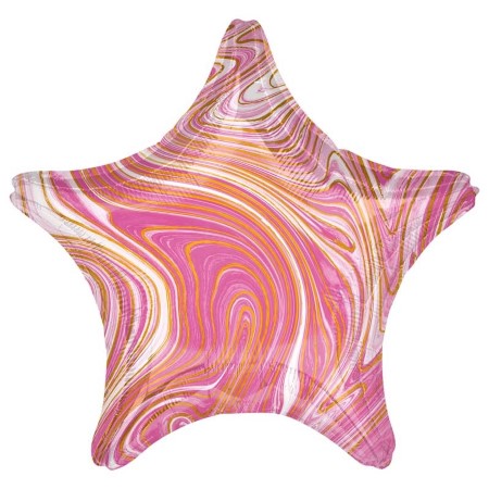 Pink Marblez Star Foil Balloon I Patterned Foil Balloons I My Dream Party Shop