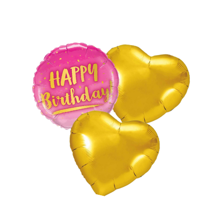 Pink Ombre Helium Happy Birthday Heart Balloon Set I My Dream Party Shop Ruislip