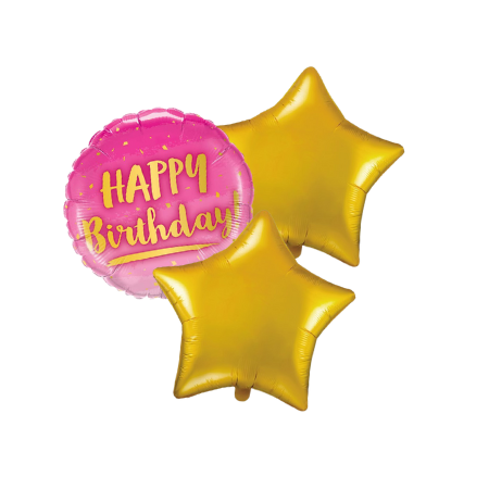 Pink Ombre Helium Happy Birthday Star Balloon Set I My Dream Party Shop Ruislip