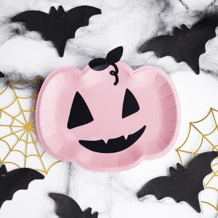 Cute Pink Pumpkin Plates I Pink Halloween Party Supplies I My Dream Party Shop UK