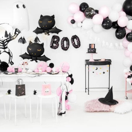 Pink Pumpkin Face Plates I Pink and Black Halloween Party Decorations I My Dream Party Shop UK