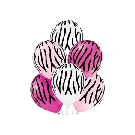 Pink and White Zebra Print Balloons I Collection Ruislip I My Dream Party Shop