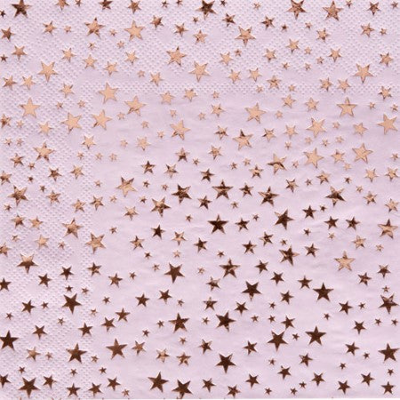 Pink Glitz Napkins with Rose Gold Stars I Rose Gold Party Supplies I My Dream Party Shop