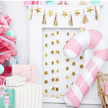 Pink Candy Cane Foil Balloon I Christmas Party Balloons I My Dream Party Shop