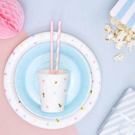 Pink and White Striped Straws I Modern Pink Party Supplies I My Dream Party Shop UK