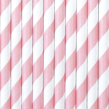 Pink and White Striped Straws I Modern Pink Tableware I My Dream Party Shop UK