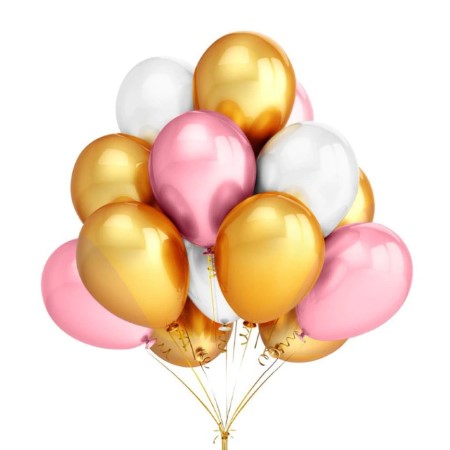 Pink, White and Chrome Gold Balloons I Pretty Party Balloons I My Dream Party Shop I UK