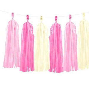 Pink and White Tassel Garland I Modern Party Decorations I My Dream Party Shop UK
