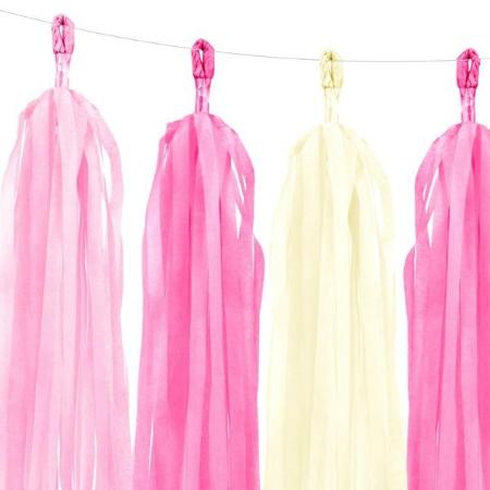 Pink and White Tassel Garland I Modern Party Decorations I My Dream Party Shop UK