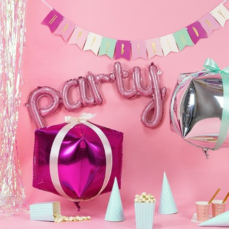 Pink Party Word Balloon I Fun Foil Balloons I My Dream Party Shop UK