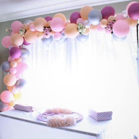 Pink, Silver and Blush Balloon Garland Kit I Modern Balloon Decorations I My Dream Party Shop UK