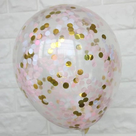 Pink, White and Gold Confetti Balloons I Pretty Pink Balloons I My Dream Party Shop I UK