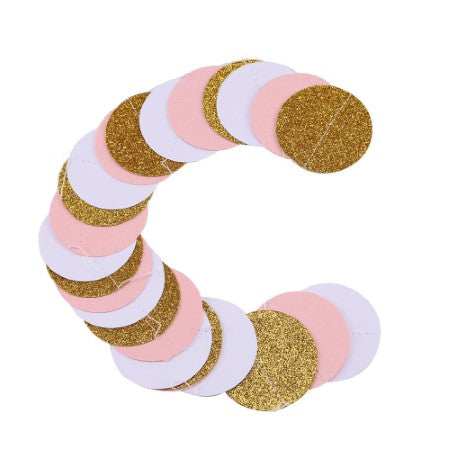 Pink, White and Gold Circle Garland I Pretty Party Decorations I My Dream Party Shop UK