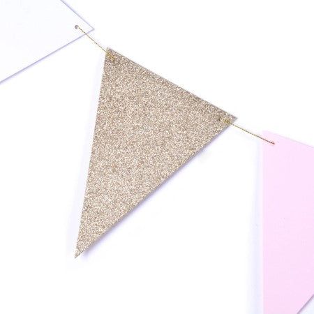 Gold, Pink and White Bunting I Modern Decorations I My Dream Party Shop I UK