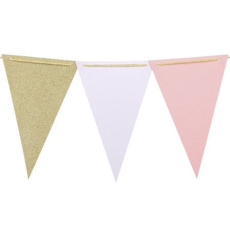 Gold, Pink and White Bunting I Pink &amp; Gold Decorations I My Dream Party Shop I UK