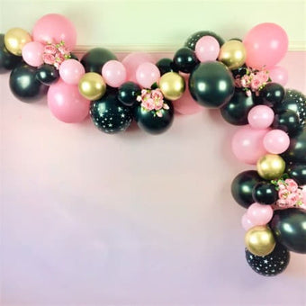 Modern Black, Pink and Gold Chrome Balloon Garland Kit I Hen Party Decoration I My Dream Party Shop 