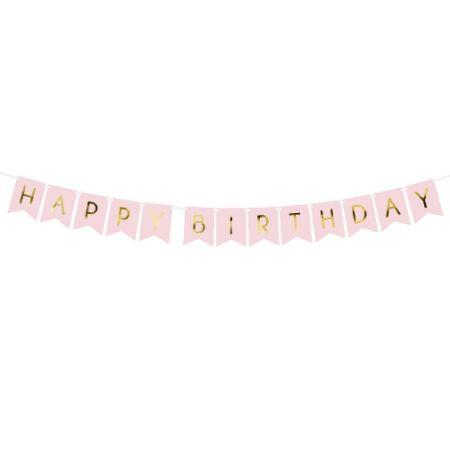 Pastel Pink Happy Birthday Garland I Pink Party Decorations I My Dream Party Shop UK