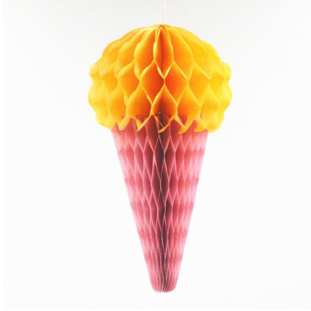 Mini Pink and Orange Ice Cream Honeycomb Decoration I Ice Cream Party Decorations I My Dream Party Shop UK
