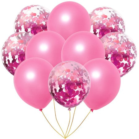 Metallic Pink and Pink Confetti Balloons I Cool Pink Party Decorations I My Dream Party Shop I UK