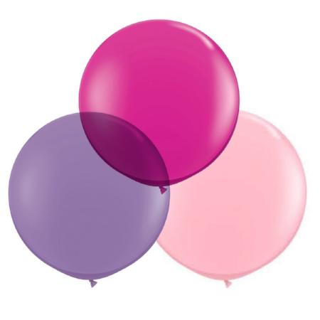 3 Pack of Giant Pink and Purple 24 Inch Balloons I Large Party Balloons I My Dream Party Shop UK