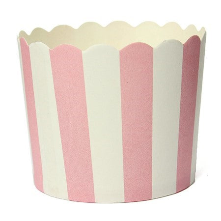 Pink and White Striped Baking Cups