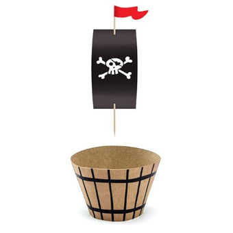 Pirate Flag and Barrel Cupcake Holders I Pirate Party Supplies I My Dream Party Shop