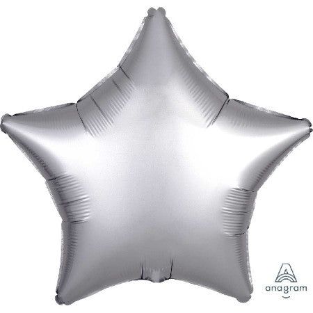 Satin Luxe Platinum Silver Star Balloon I Silver Party Balloons I My Dream Party Shop