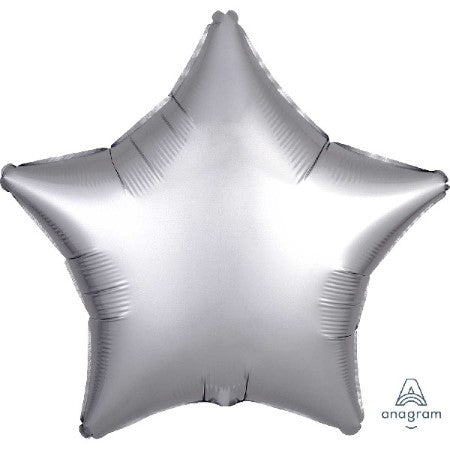 Satin Luxe Platinum Silver Star Balloon I Foil Party Balloons I My Dream Party Shop