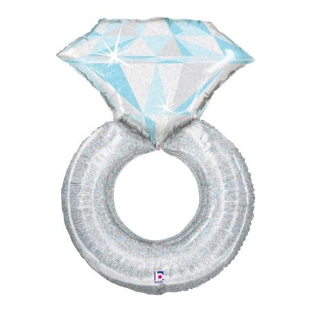 Silver and Blue Engagement Ring Balloon I Hen Party Balloons I My Dream Party Shop I UK