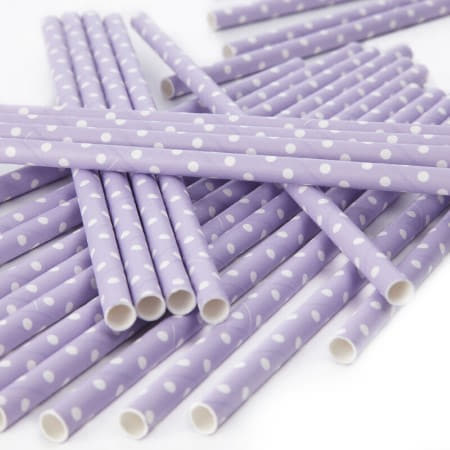 Lilac Polka Dot Straws I Lilac Ombre Party I My Dream Party Shop UK