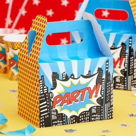 Pop Art Superhero Party Boxes Ginger Ray I Cool Boys Birthday I My Dream Party Shop I UK