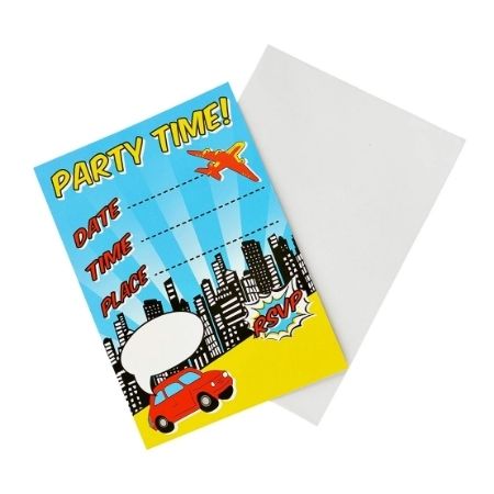 Popart Superhero Invitations I Super Hero Party Decorations I My Dream Party Shop