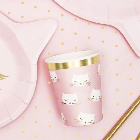 Pretty Pink Cat Cups I Pretty Pink Cat Party I My Dream Party Shop UK
