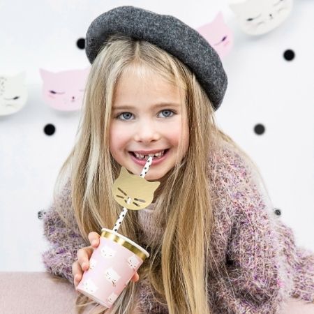 Pretty Pink Cat Cups I Pretty Pink Cat Party Tableware I My Dream Party Shop UK