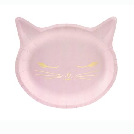Pretty Pink Cat Plates I Pretty Pink Cat Party I My Dream Party Shop UK