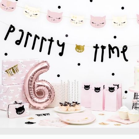 Pretty Pink Cat Plates I Pretty Pink Cat Party Tableware I My Dream Party Shop UK