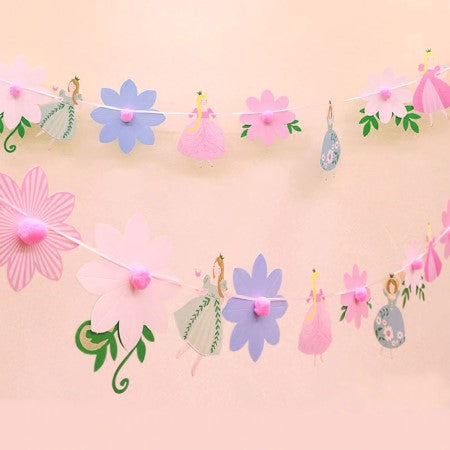 Pretty Pastel Princess Garland with Flowers I Princess Party Supplies I UK