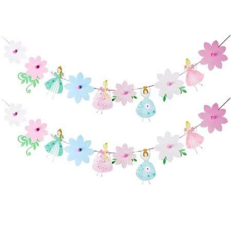 Pretty Pastel Princess Garland with Flowers I Princess Party Decorations I UK