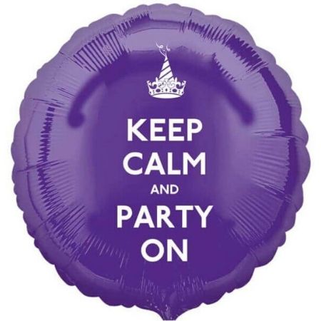 Purple Keep Calm and Party On Balloon I Modern Party Balloons I My Dream Party Shop UK