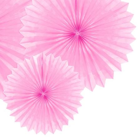 Light Pink Rosette Fans, Set of 3 I Tissue Decorations I My Dream Party Shop I UK