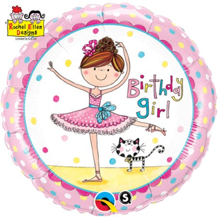 Rachel Ellen Ballerina Birthday Girl Balloon I My Dream Party Shop