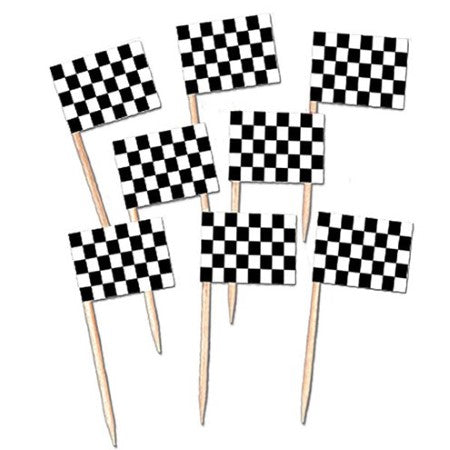 Checkered Flag Food Picks I Racing Car  Party Supplies I My Dream Party Shop