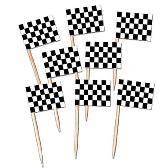 Chequered Flag Food Picks I Boy Racer Party Supplies I My Dream Party Shop