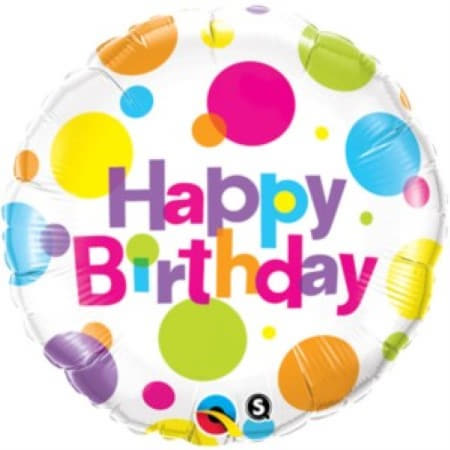 Rainbow Dots Happy Birthday Balloon I Modern Birthday Balloons I My Dream Party Shop UK