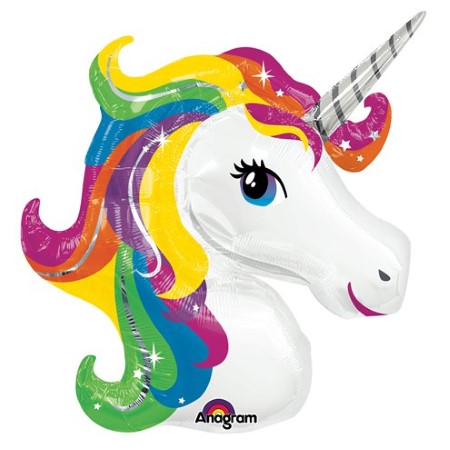 Giant Rainbow Unicorn Head Balloon I Unicorn Party Supplies I My Dream Party Shop