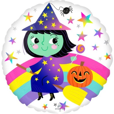 Rainbow Witch Helium Foil Balloons I Halloween Balloons for Collection I My Dream Party Shop Ruislip