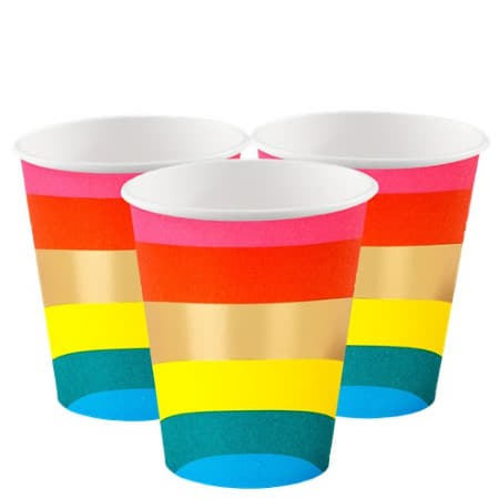Rainbow Brights Cups I Rainbow Party Tableware I My Dream Party Shop UK